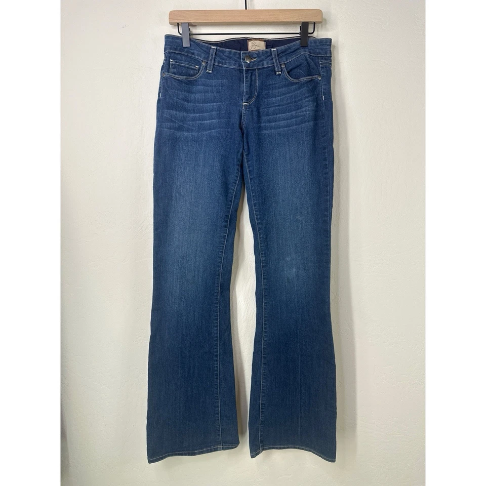 Paige Canyon Boot Medium Dark Flare Jeans Size 29 - Image 1 of 4