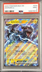Pokémon Black Bolt En Zekrom 2025 ex #034 como nuevo 💎 PSA 9 - Imagen 1 de 6
