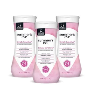Summer's Eve Simply Sensitive Daily Gentle Feminine Wash Pack of 3 15 Ounce - Picture 1 of 8