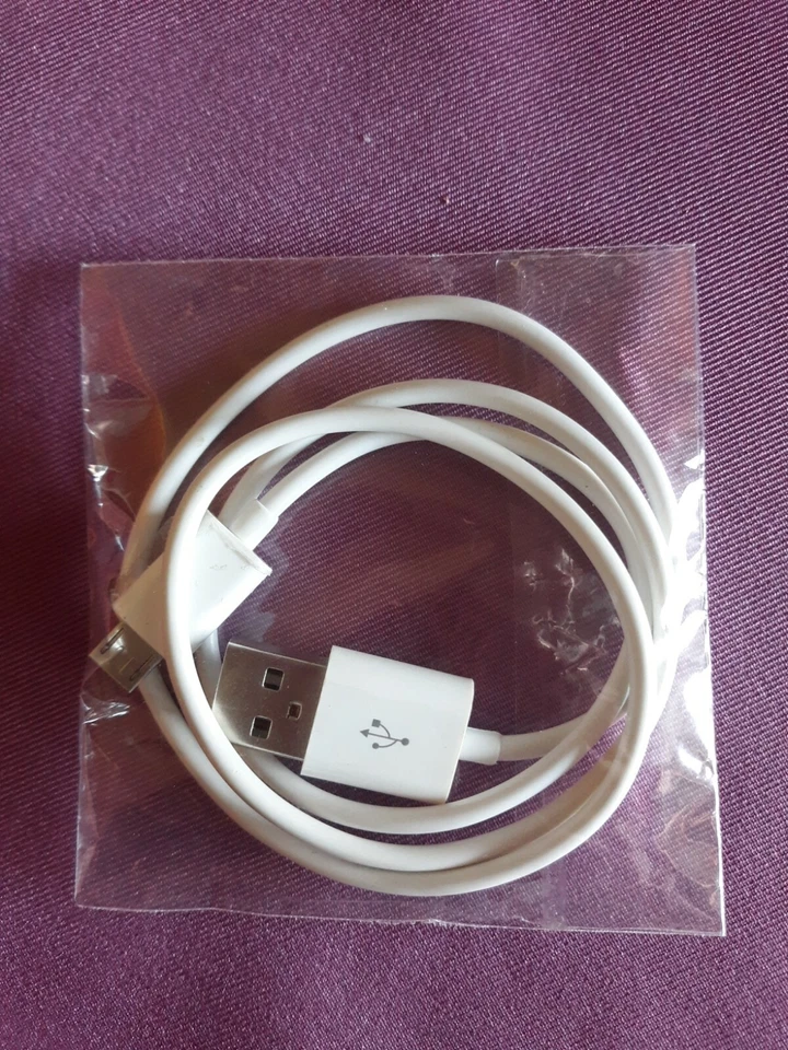 White 26 inch Micro USB Charging Cable Data Sync Charger Cord for Android - Image 1 of 2