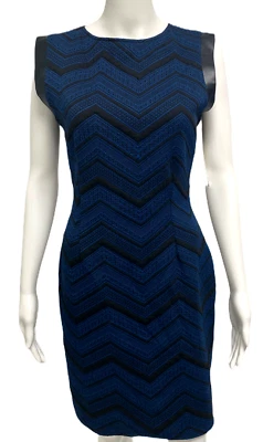 BAR III women's formal sheath dress blue black sleeveless size L Foto 1 de 4