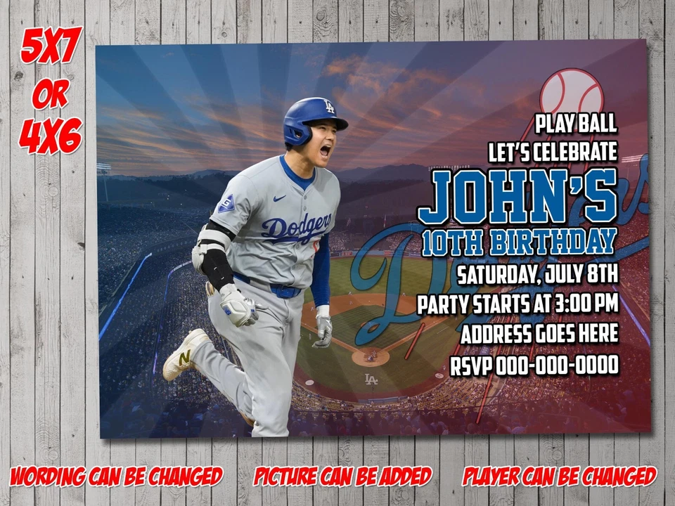 Dodgers inspired Digital Party invitation, invite, flyer, Baseball, Evite, LA - Image 1 of 1