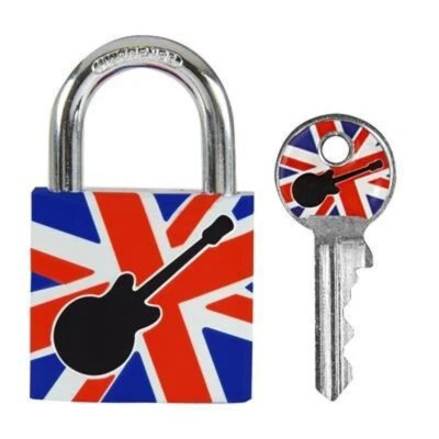 Master Lock - Cadenas en aluminium de 30 mm à 4 broches Imprimé Guitare  - Photo 1/3
