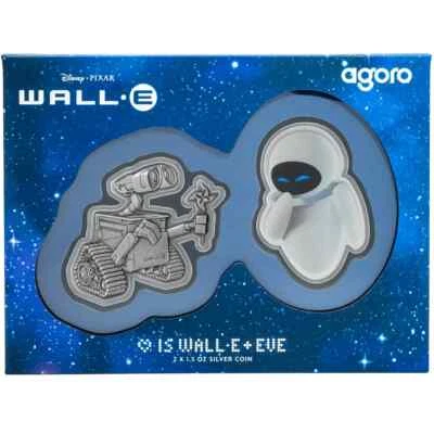 2025 Disney Pixar WALL•E + EVE Coin Set 2x 1.5oz silver Coins - Image 1 of 4