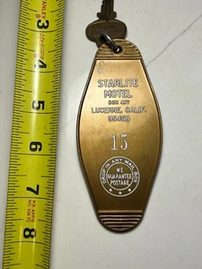 Starlite Motel Room Key Fob & Key Lucerne, Calif. #15 Vintage - Picture 1 of 2
