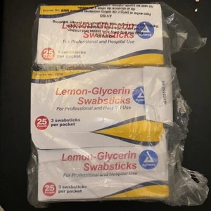 Lemon-Glycerin Swabsticks 25 packets/Box 1216 Exp:08/2026  (3Box) - Picture 1 of 3