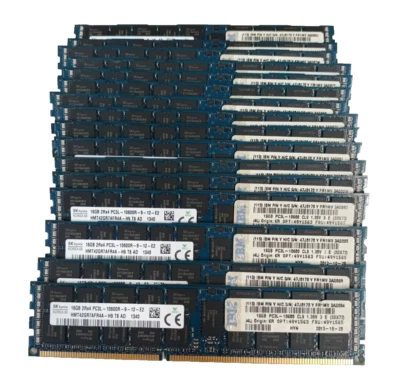 SK HYNIX 16 X 16GB 2Rx4 PC3L-10600R DDR3 ECC SERVER MEMORY 49Y1565 47J0170 IBM - Image 1 of 4