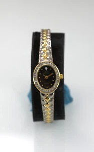 Sarah Coventry Women Watch Gold Silver Stainless St Stones WR Batt Black Quartz - Picture 1 of 6