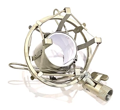 KURRENT ELECTRIC Metal Microphone Shock Mount Clip for Home Studio Podcast Recording 5/8 Silver