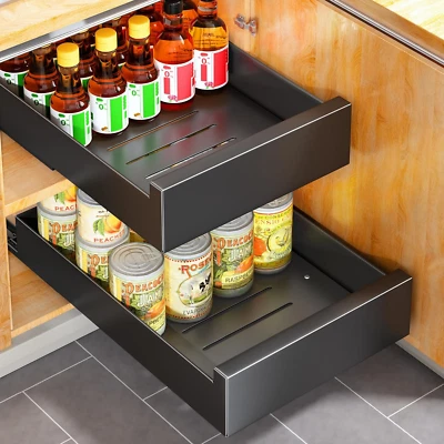 Pull Out Cabinet Organizer Fixed with Adhesive Nano Film HeavyDuty Storage Shelf - Image 1 of 4