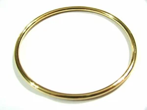 Genuine 9ct Yellow Gold 4mm Wide Hollow Golf Bangle 58mm Diameter - Picture 1 of 2