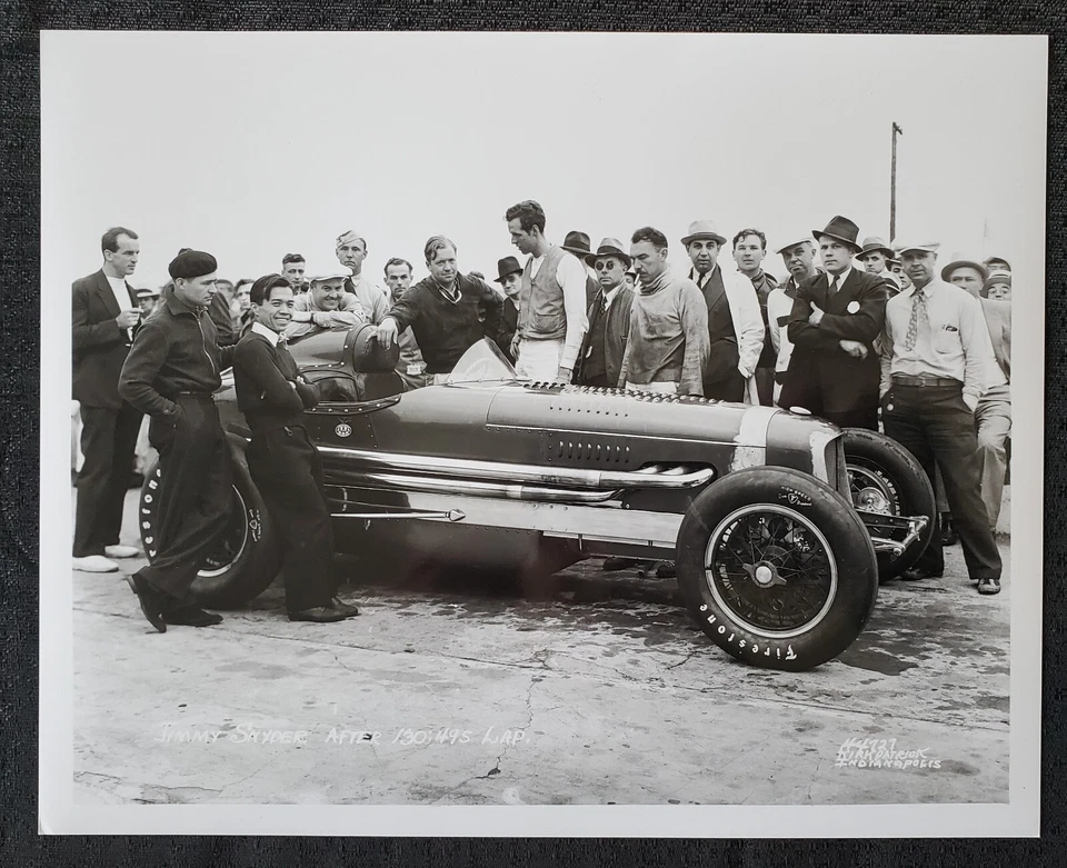 Jimmy Snyder 1937 130 mph Indianápolis Indy 500 foto oficial IMS IndyCar 8x10 Foto 1 de 2