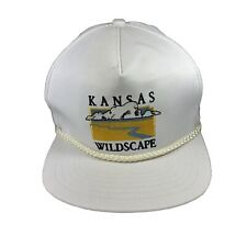 Vintage Kansas Wildscape Foundation Strapback Hat, White Cap w/ Rope - Sportsman