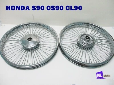 Fit HONDA S90 CS90 CL90 F&R CHROME WHEEL SET 18"/18" +BEARING SET #BI281# Foto 1 de 4