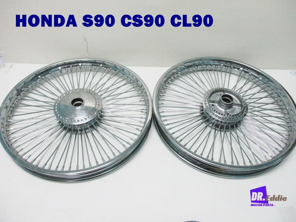 Fit HONDA S90 CS90 CL90 F&R CHROME WHEEL SET 18"/18" +BEARING SET #BI281# Foto 1 de 4