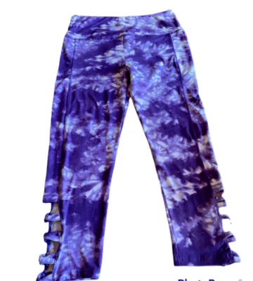 Shosho Mujer Tie Dye Capri Leggings Púrpura Talla Mediana Nuevo Foto 1 de 4
