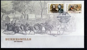 2010 Australia Burke & Wills 150 Years Set Of 2 S/A Stamps FDC, Very Good Cond - Picture 1 of 1