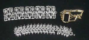 LOT OF 3 VINTAGE WIDE BRACELETS, GOLD & SILVER TONED METAL - Picture 1 of 7