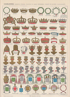 WAPPEN Heraldik Schild Militär Politik Frankreich Lithographie Von 1897 • 9.83€
