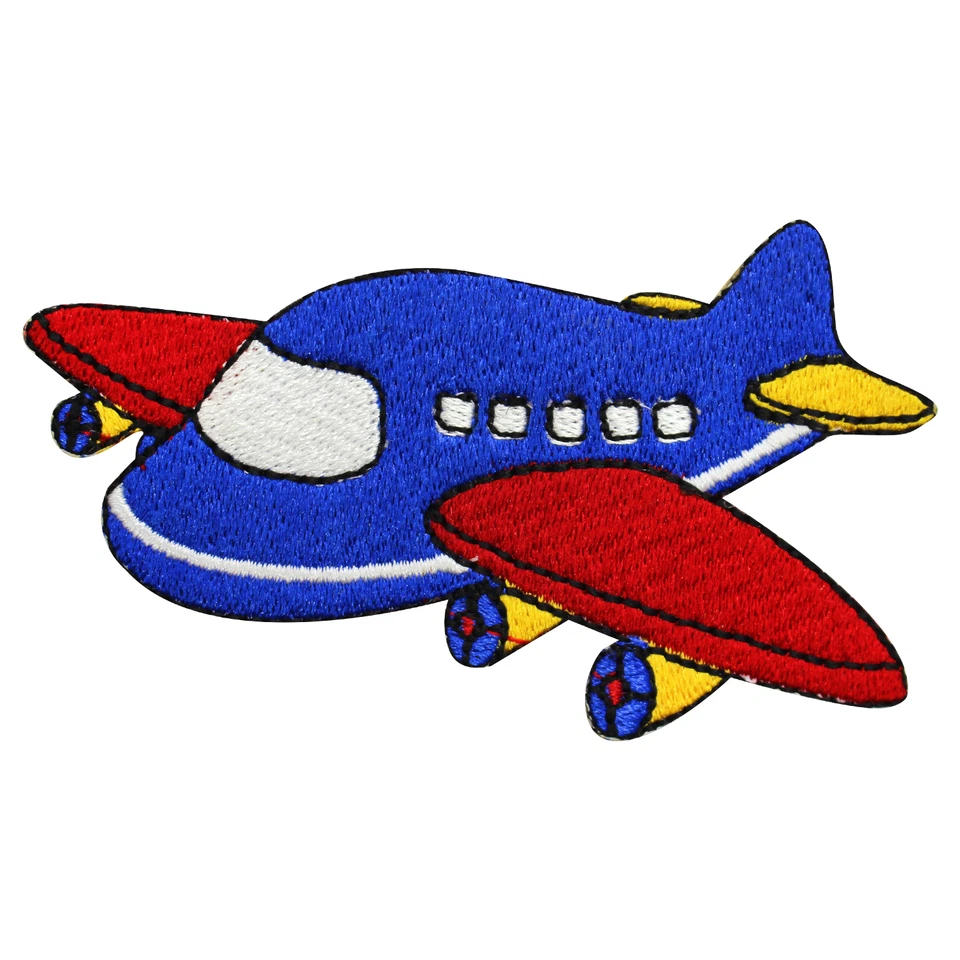 Kids Airplane Patch, Cartoons patch Embroidered Iron on Patch 9.5x5cm - Image 1 of 1