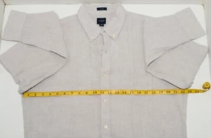 JCrew Herren Langarm Slim Leinenmischung Button Down Hemd | Neu mit Etikett, Large, Beige - Bild 1 von 5