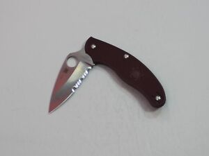 NEW Unused Numbered C94PSMR SPYDERCO UK Pen Leaf Maroon Model Folding Knife