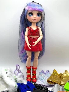 Rainbow High Doll Purple Violet Hair Bundle with Clothes Shoes Boots Bags 11 in - Picture 1 of 20