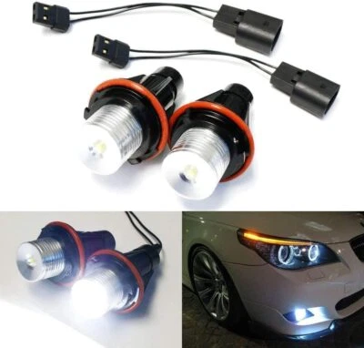 White LED Angel Eye Bulbs For BMW E39 E53 E60 E63 E64 E65 E66 E83 5 6 7 Series X - Image 1 of 4