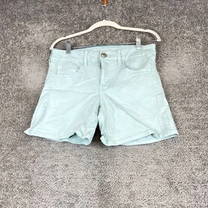 American Eagle Outfitters Super Stretch Midi Jean Shorts Women's 8 Mint Low Rise - Picture 1 of 11