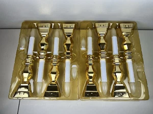 12.5" Gold Flameless Candle Lights COLOR CHANGING Gold Window Candles Set of 8 - Picture 1 of 20