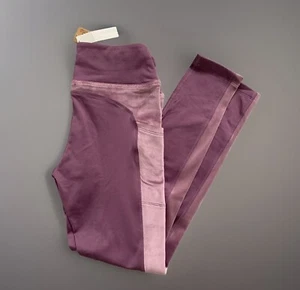 Victoria's Secret PinkLeggings S 10Purple Velvet Varsity High Waist Full Length - Picture 1 of 4