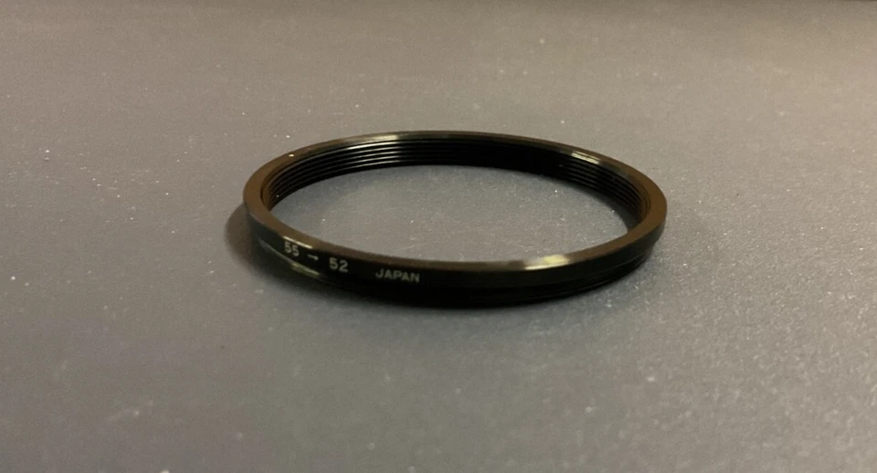 55-52mm Step-Down Lens Filter Converter Adapter Ring 55mm-52mm Metal E55-E52 - Image 1 of 1