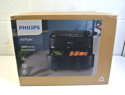 Philips Freidora de Aire Doble Cesta Serie 3000, Funciones 8 en 1, 9,5 Cuartos de galón 2 Cajones Foto 1 de 4