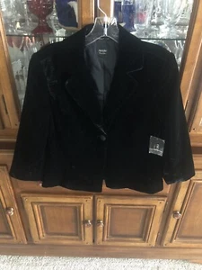 Nicole By Nicole Miller 1 Button Velvet Lined Blazer Jacket Size 6 NWT Lovely - Picture 1 of 15
