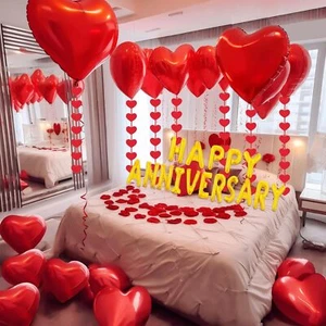 Happy Anniversary Decorations, Romantic Valentines Day Red - Picture 1 of 7