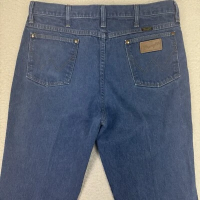 Jeans Wrangler Vintage Masculino 34x33 Azul 93PWD Slim Fit Corte Cowboy Anos 90 Fabricado nos EUA - Imagem 1 de 4