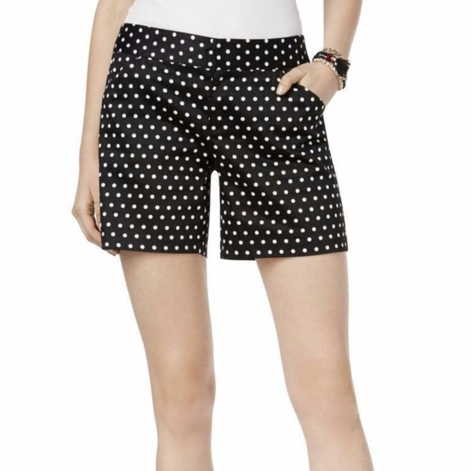 Inc International Concepts Black White Polka Dot Printed Shorts 8