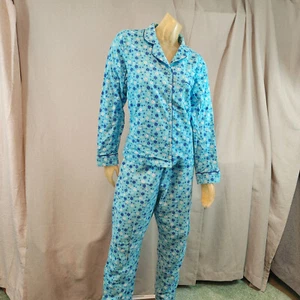 Pantalón de salón Secret Treasures azul copo de nieve elástico Wst pijama 8/10 MEDIANO - Imagen 1 de 5