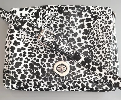 Charming Charlie Black White Animal Print Convertible Clutch Wristlet Crossbody  - Image 1 of 4