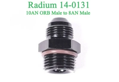 Radium 14-0131 10AN Orbe A 8AN Macho Ajuste Aluminio Negro Gasolina Agua Aceite - Imagen 1 de 3