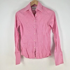 Rhodes and beckett shirt womens 4 pink houndstooth button up long sleeve 102997 - Picture 1 of 9