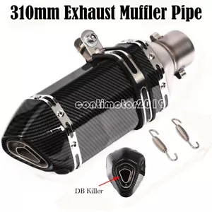 Universal Motorcycle short Exhaust Muffler Pipe with DB Killer Slip On 38~51mm - Picture 1 of 5