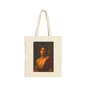 Borsa tote artistica in tela di cotone con ritratto classico, ecologica, arte [...] - Foto 1 di 9