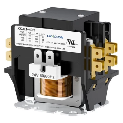 Contactor Aire Acondicionado HVAC 2 Polos 40 Amp 24V Bobina Compatible...  Foto 1 de 4