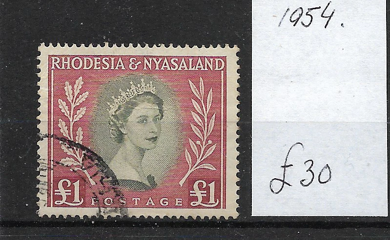Rhodesia & Nyasaland @ QEII £1 USADO 1954 @ Buen precio @Gb2074 Foto 1 de 1