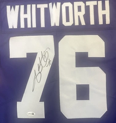 Andrew Whitworth Signed Autographed LSU Tigers Jersey JSA COA - Image 1 of 4