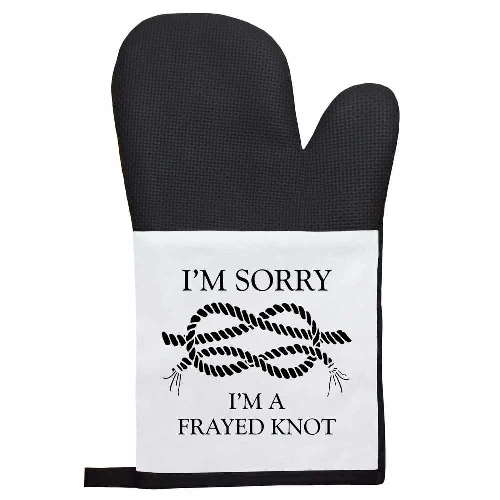 Middle Finger Oven Mitt - Funny Novelty Kitchen Glove With Flip-the-Bird Graphic, Heat Resistant, Black