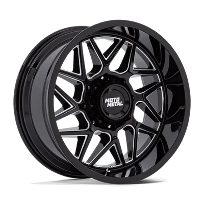 20X10 Moto Metal MO812 TURBINE 8X170 -18MM GLOSS BLACK MILLED - Изображение 1 из 4