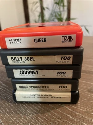Lot 5 8 Track Tapes,Queen, Billy Joel,Journey, Skynyrd, Bruce Foto 1 de 4