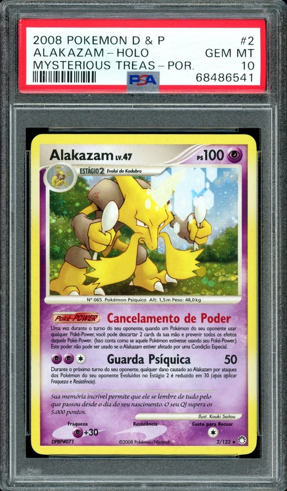 2008 Alakazam Holo D & P Mysterious Treasures Portuguese PSA 10 POP 1!  - Image 1 of 3